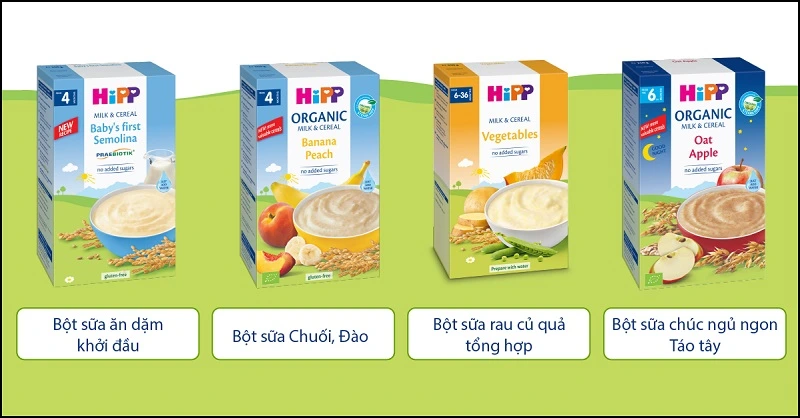 Bột ăn HiPP cho bé 4 tháng bắt đầu làm quen với thức ăn