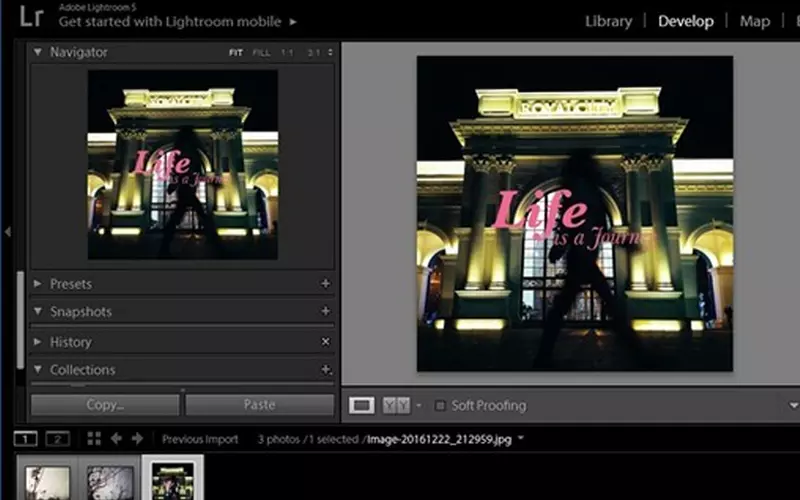 Lightroom giúp bạn dễ dàng tìm lại lịch sử hoạt động