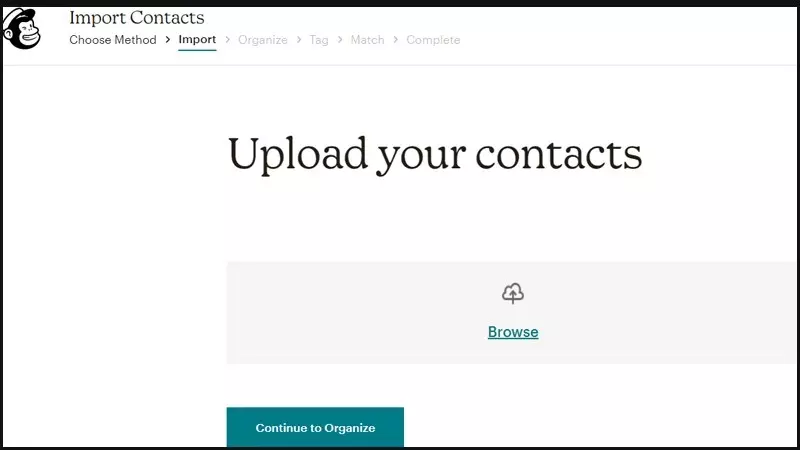 Màn hình khi chọn Import contacts