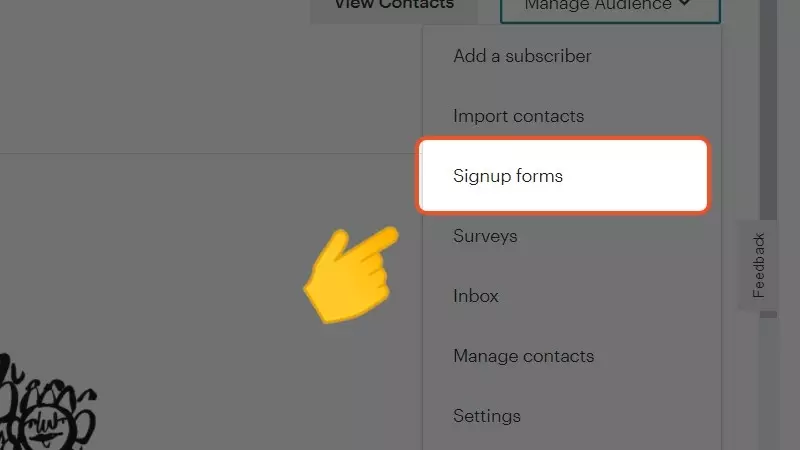 Chọn Signup forms