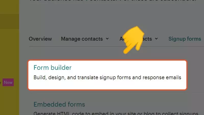 Chọn Form Builder