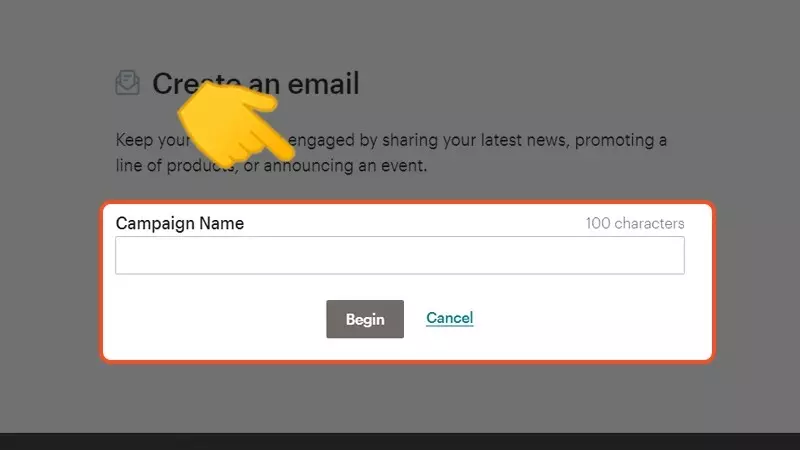 Điền tên chiến dịch ở ô Campaign Name sau đó chọn Begin