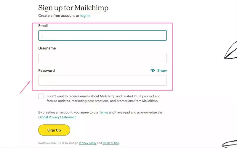Nhập các thông tin cơ bản như: Địa chỉ email, tên đăng nhập và mật khẩu