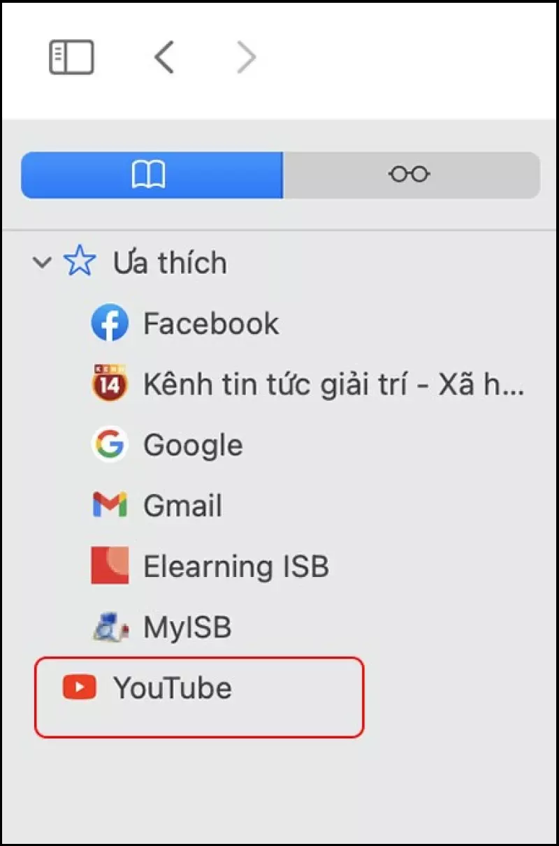 Cách mở Bookmark trên Safari