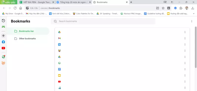 Bước 1: Chọn biểu tượng 3 chấm > Bookmark manager hoặc bấm tổ hợp phím Ctrl + Shift + O.
