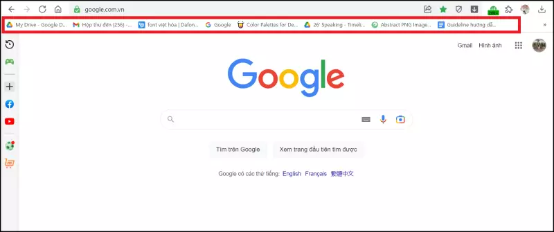 Cách mở bookmark trên Cốc Cốc