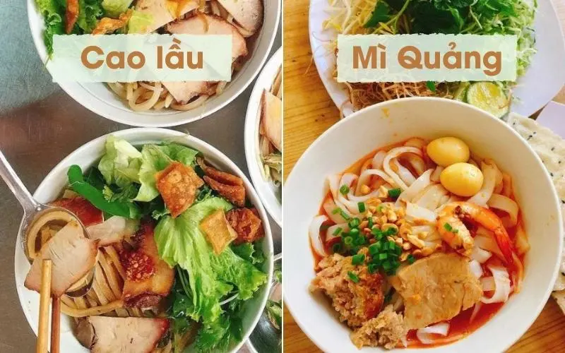 Cao lầu và mì Quảng là các món mì nổi tiếng xứ Quảng