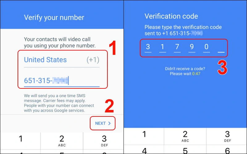 Xác thực số điện thoại trên Google Duo
