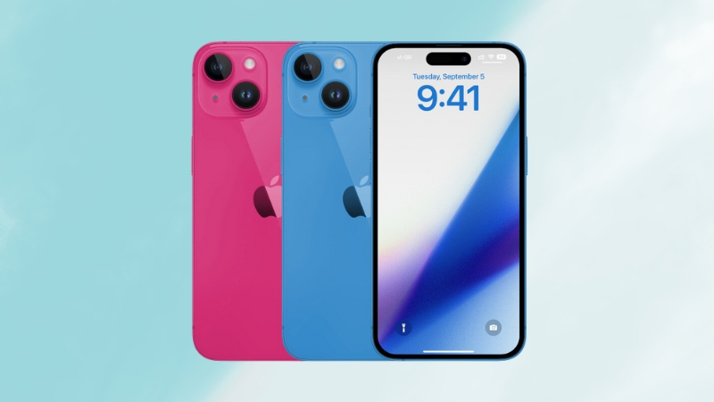 Hai màu sắc xanh dương và hồng trên iPhone 15 series
