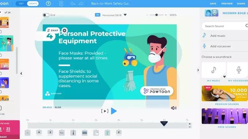 Powtoon tích hợp với các nền tảng khác nhau như YouTube, Vimeo và Wistia