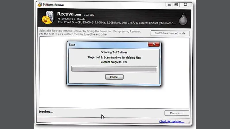 Để check được trạng thái các file, bạn chọn nút "Chuyển sang chế độ nâng cao" ở góc phải