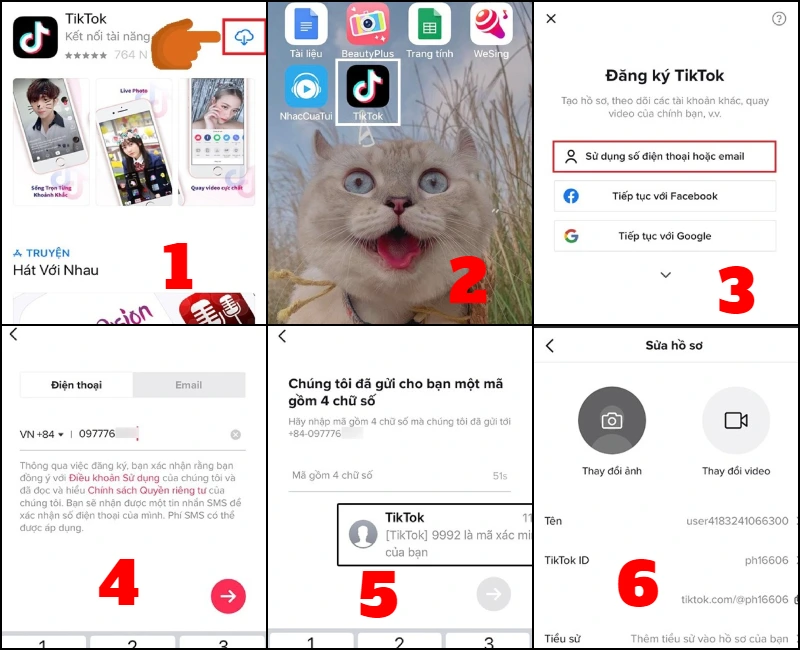 Các bước đăng kí tài khoản TikTok