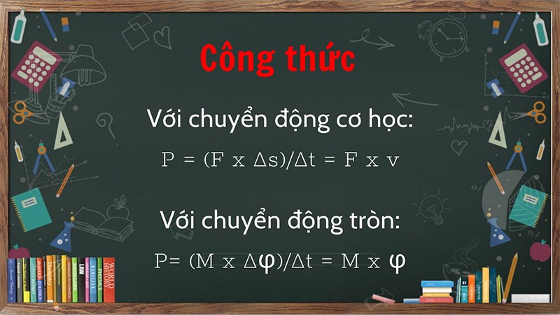 Công thức tính công suất cơ