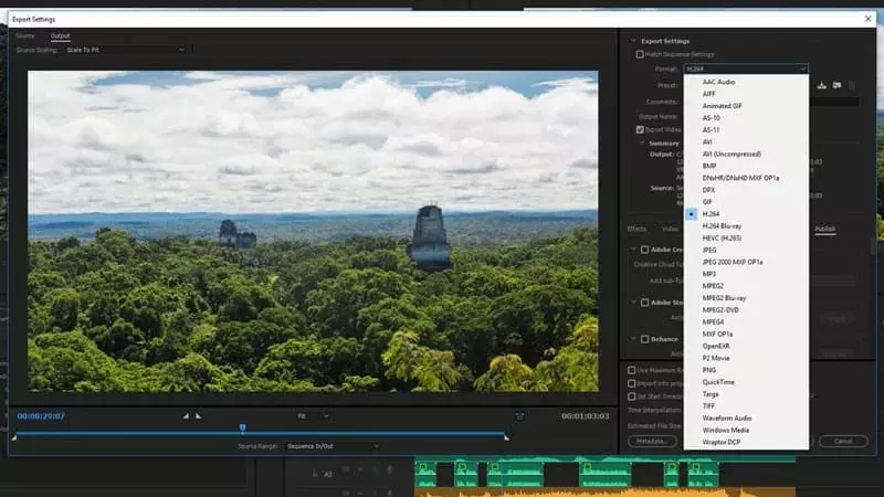 Xuất video chất lượng cao với định dạng tệp được xử lý bởi Adobe Media Encoder