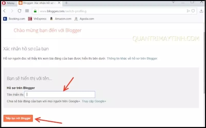 Các bạn cần xác nhận tên hiển thị