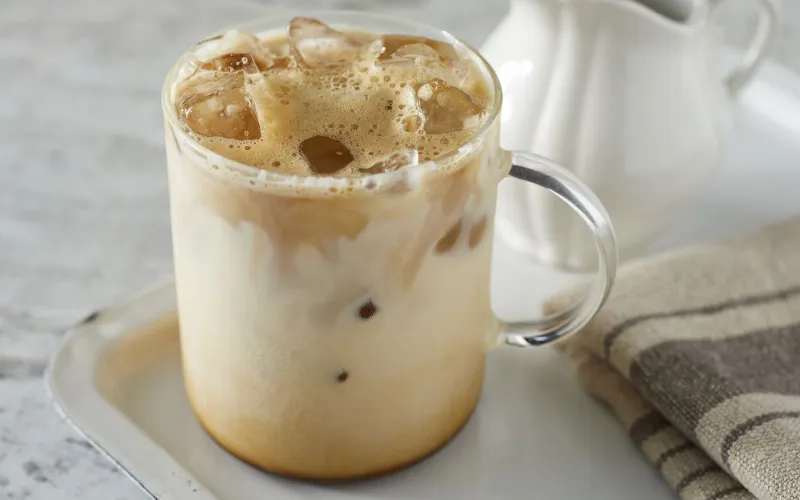 Iced coffee không được trang trí bằng bọt sữa
