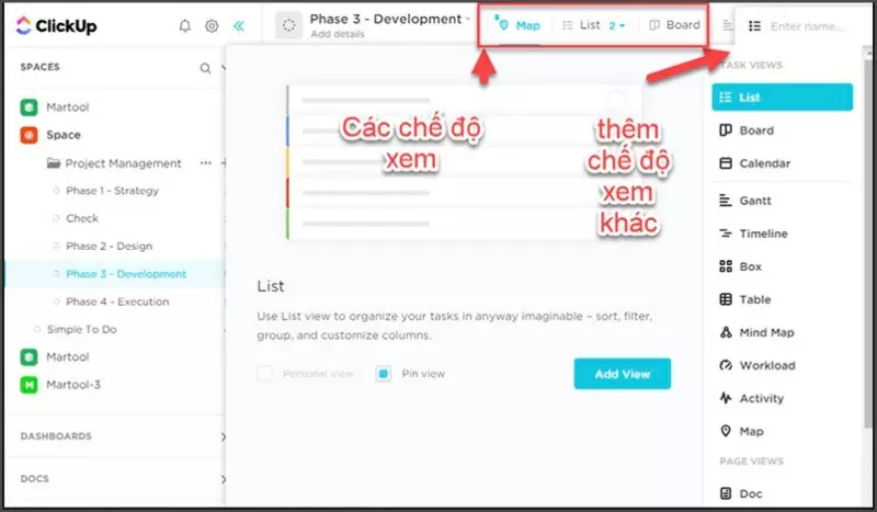 Theo dõi dự án dưới nhiều góc độ với 14 chế độ xem khác nhau