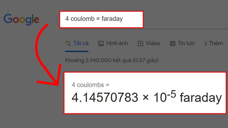 Cách tính đơn vị Cu lông bằng công cụ Google