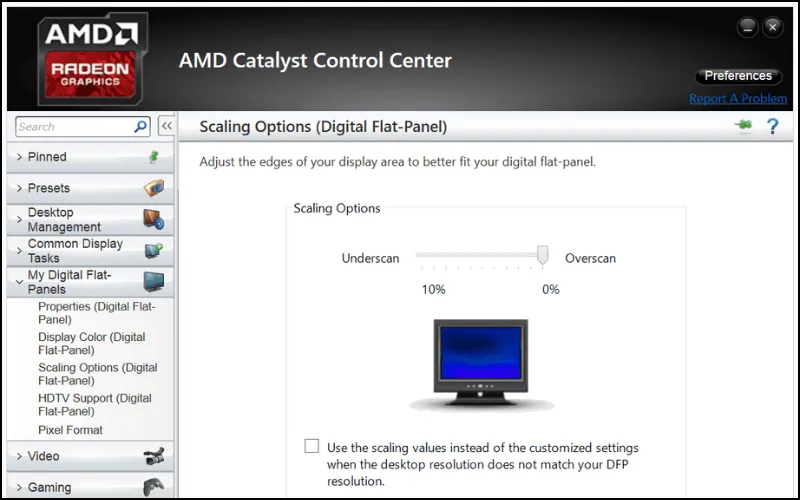 Nhấn phải chuột và chọn AMD Catalyst Control Center