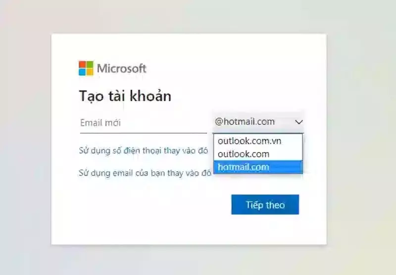 Truy cập vào tài khoản Hotmail của bạn