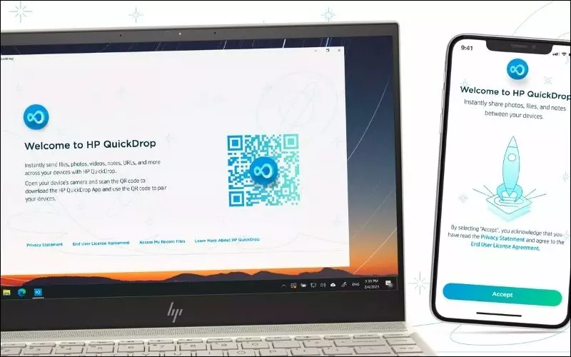 Hp QuickDrop có thể ghép nối ngay với các thiết bị bằng mã QR