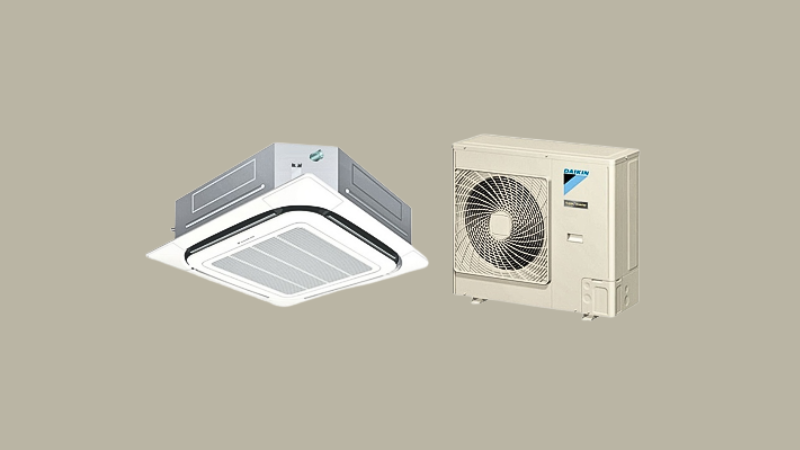 Cấu tạo máy lạnh âm trần gồm dàn nóng và dàn lạnh