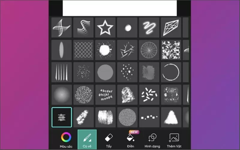 PicsArt cung cấp hơn 30 nét vẽ, 27 biểu tượng và hàng ngàn những kiểu chữ khác nhau