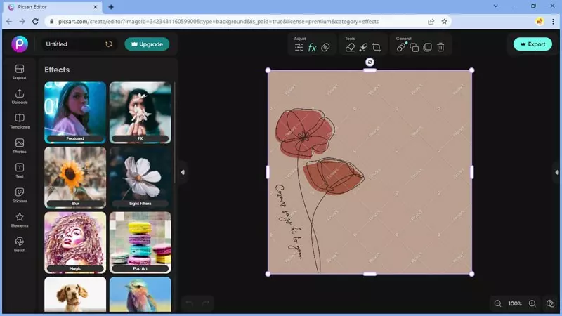 PicsArt sở hữu những hiệu ứng và bộ lọc ảnh có sẵn trong thư viện