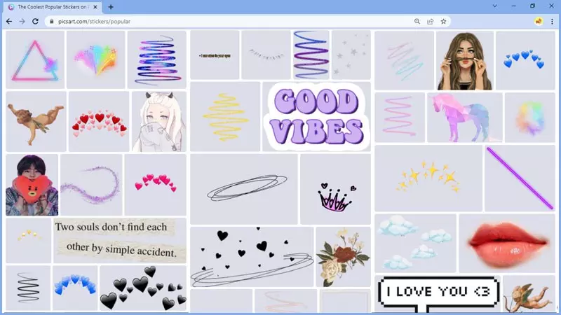 PicsArt sở hữu bộ sưu tập đồ sộ với hơn 3 triệu nhãn dán không tốn phí