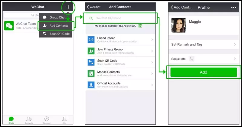 Thêm bạn bè trên Wechat