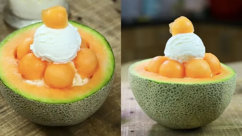 Bingsu dưa lưới
