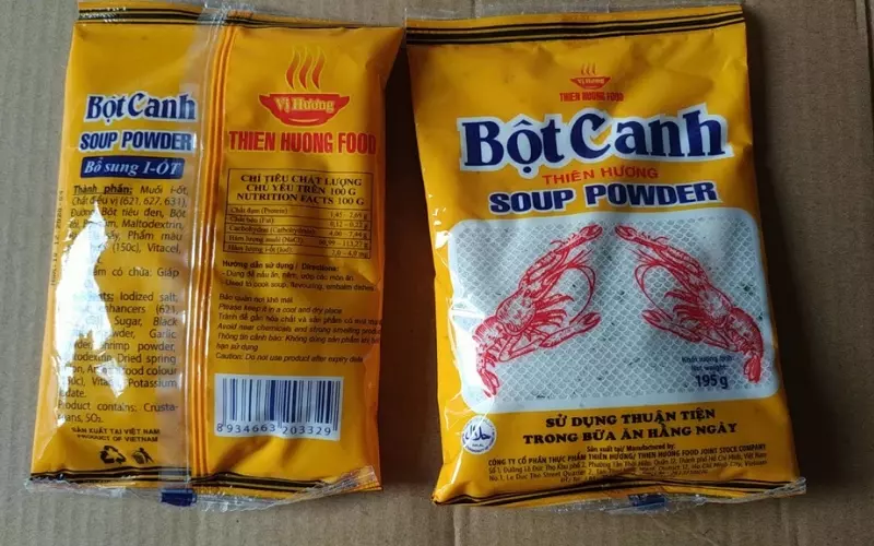 Bột canh Thiên Hương cũng được thiết kế nhỏ gọn