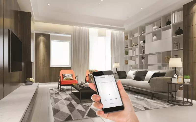 Cảm biến cửa kết hợp với đèn thông minh và rèm cửa thông minh