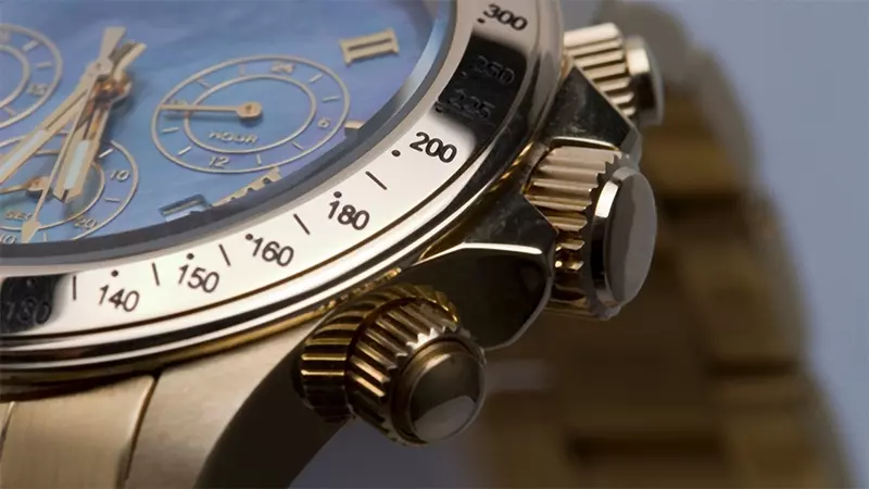 Đồng hồ Chronograph có cấu tạo gồm hệ thống các bánh răng và kim cùng với bộ máy đồng hồ