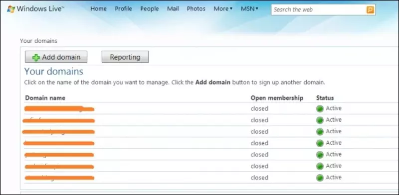 Nhấn vào nút Add domain/Thêm miền