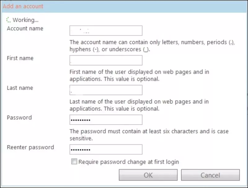 Thêm tên người dùng và mật khẩu cho địa chỉ email của bạn