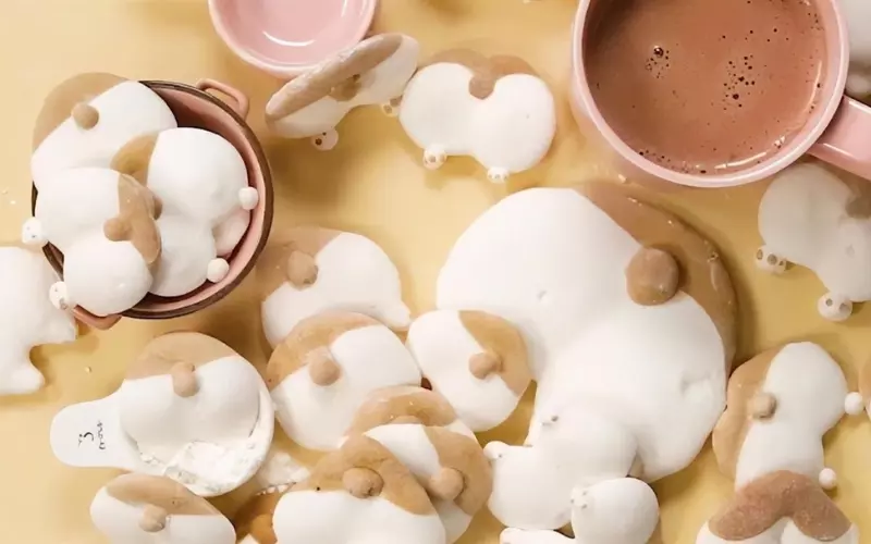 Marshmallow mông corgi trông rất đáng yêu