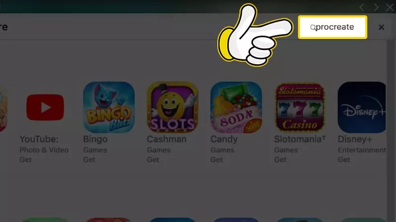 Tìm kiếm từ khóa Procreate và nhấn Enter