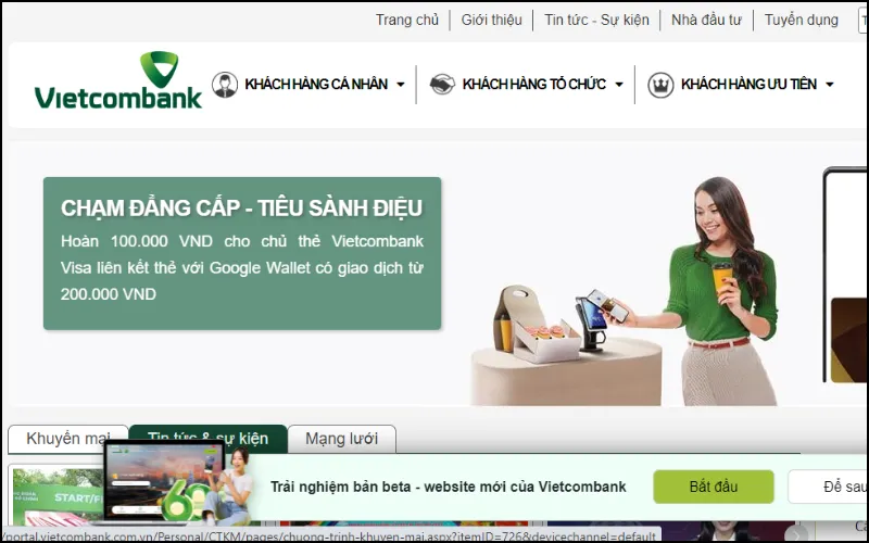 Một số ngân hàng sẽ hỗ trợ cho phép bạn đăng ký SMS Banking online trên trang web