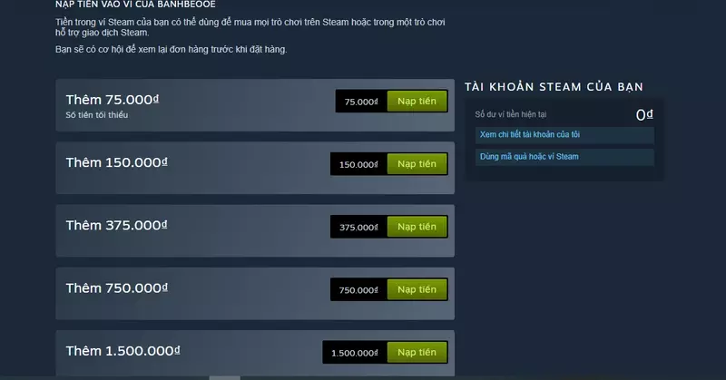 Số tiền này sau đó có thể được sử dụng để mua một trò chơi