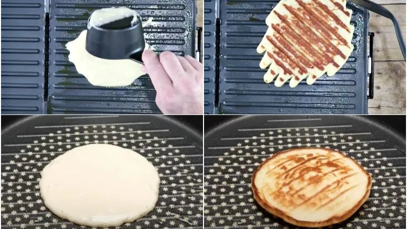 Bạn có thể sử dụng vỉ nướng điện hoặc chảo chống dính để thay thế máy làm waffle