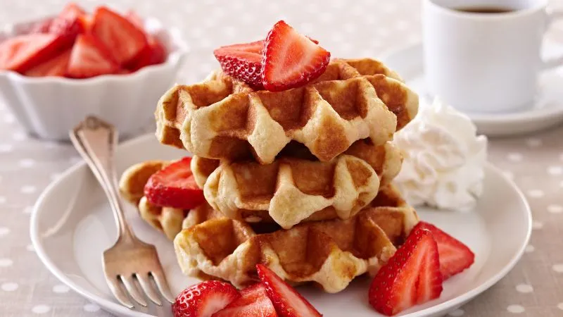 Bánh Belgian waffle phổ biến ở khu vực Bắc Mỹ
