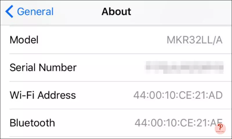 Thông tin trong ô WiFi Andress chính là địa chỉ MAC của điện thoại