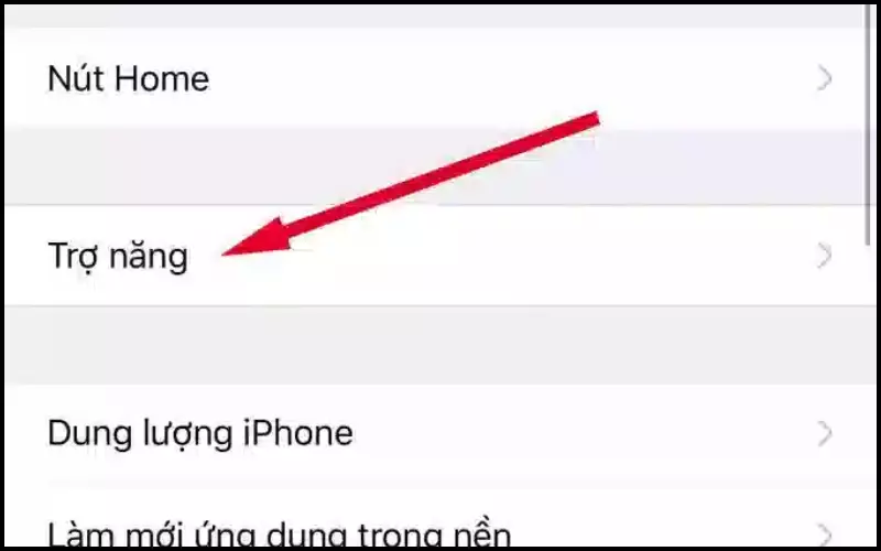 Các bạn vào phần Cài đặt -> Chọn Trợ năng