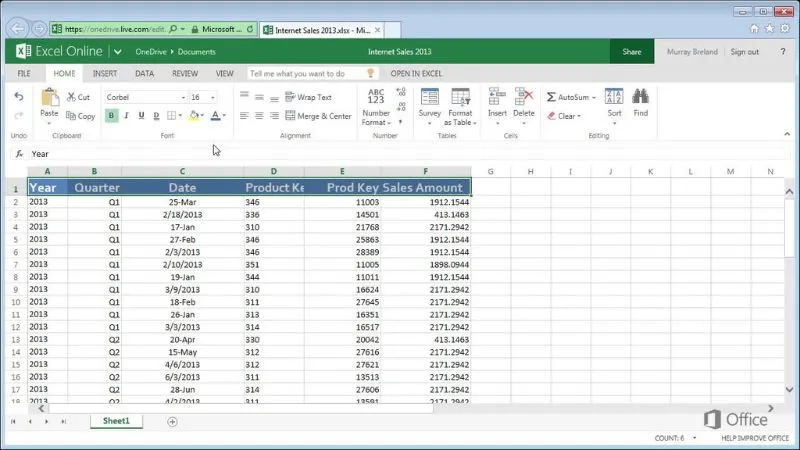Excel online cũng sở hữu nhiều tính năng tương tự như bản offline