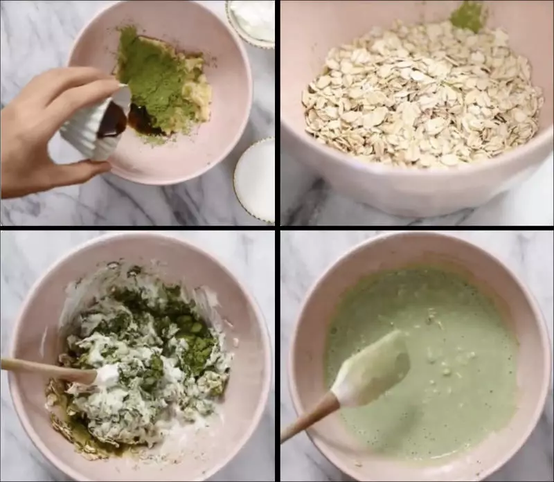 Làm yến mạch chuối matcha