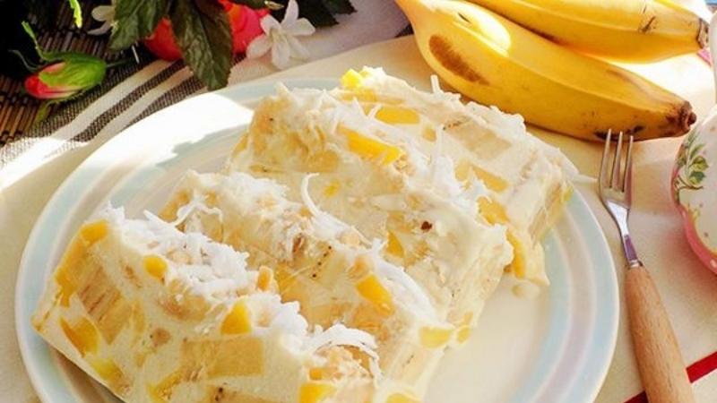 Kem chuối làm xong thơm ngon và thanh mát