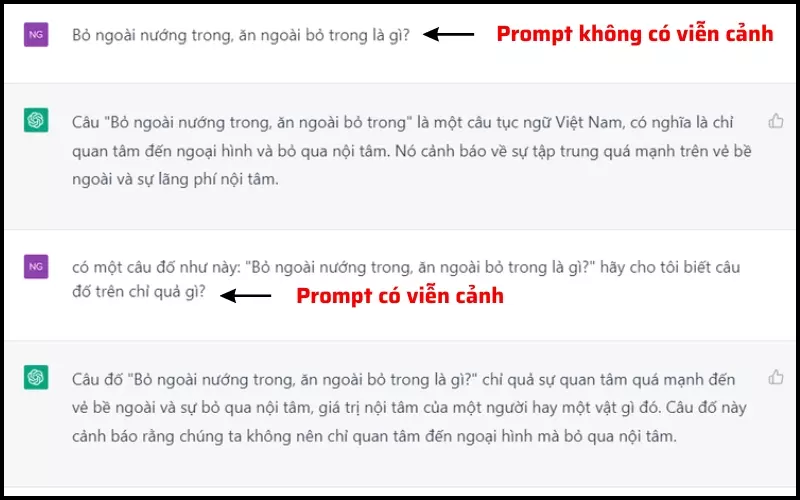 Đặt câu lệnh prompt có bối cảnh cụ thể