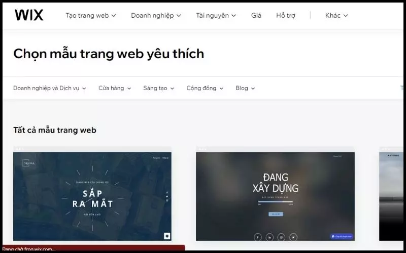 WIX là trang cung cấp template phổ biến và được nhiều người yêu thích nhờ sự đơn giản, thân thiện, dễ sử dụng