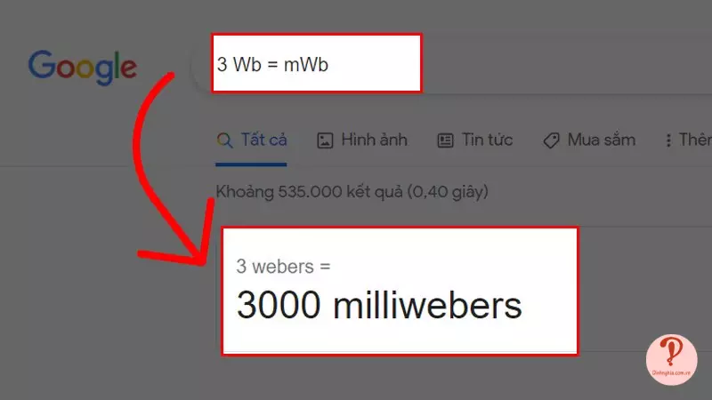 Bạn có thể tính đơn vị từ thông Weber bằng Google